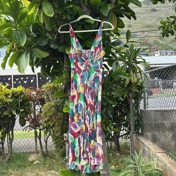 Jams World Knee Length Dress RN 40179 SHASTA Feather Print Size M - Picture 8 of 12